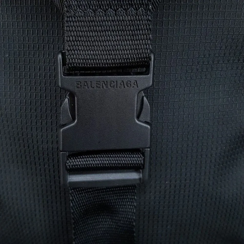 BALENCIAGA Black Unity Backpack Ripstop Fabric Logo Authentic Luxury